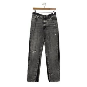 Ser.O.Ya Authentic Gray Black Maggie Mid Rise Vintage Straight Leg Jeans Denim
